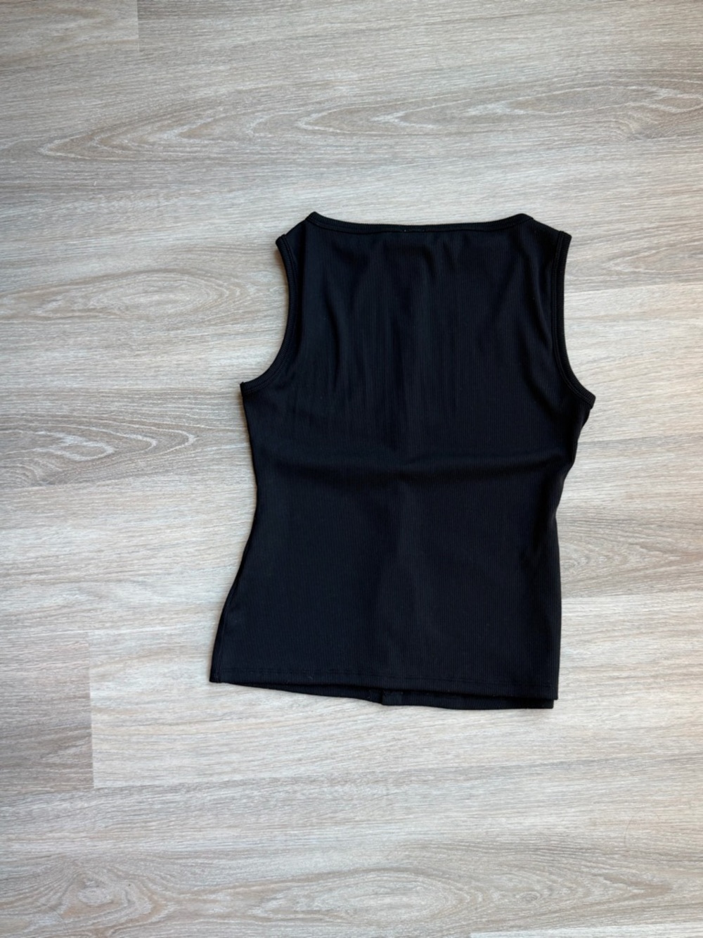 Abercrombie & Fitch Black Ribbed Button-Front Tank - Picture 3 of 4